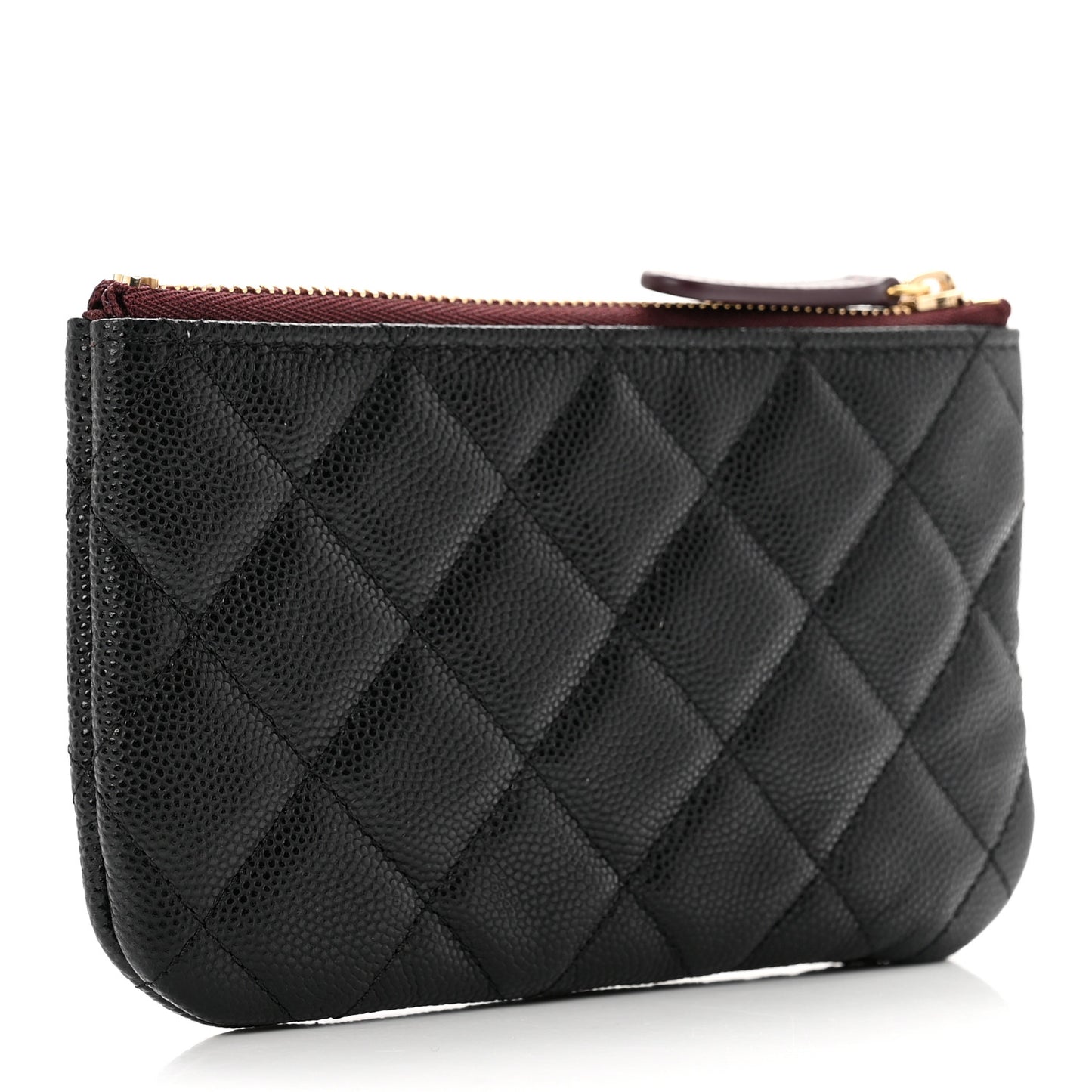 Caviar Quilted Small Cosmetic Case Black