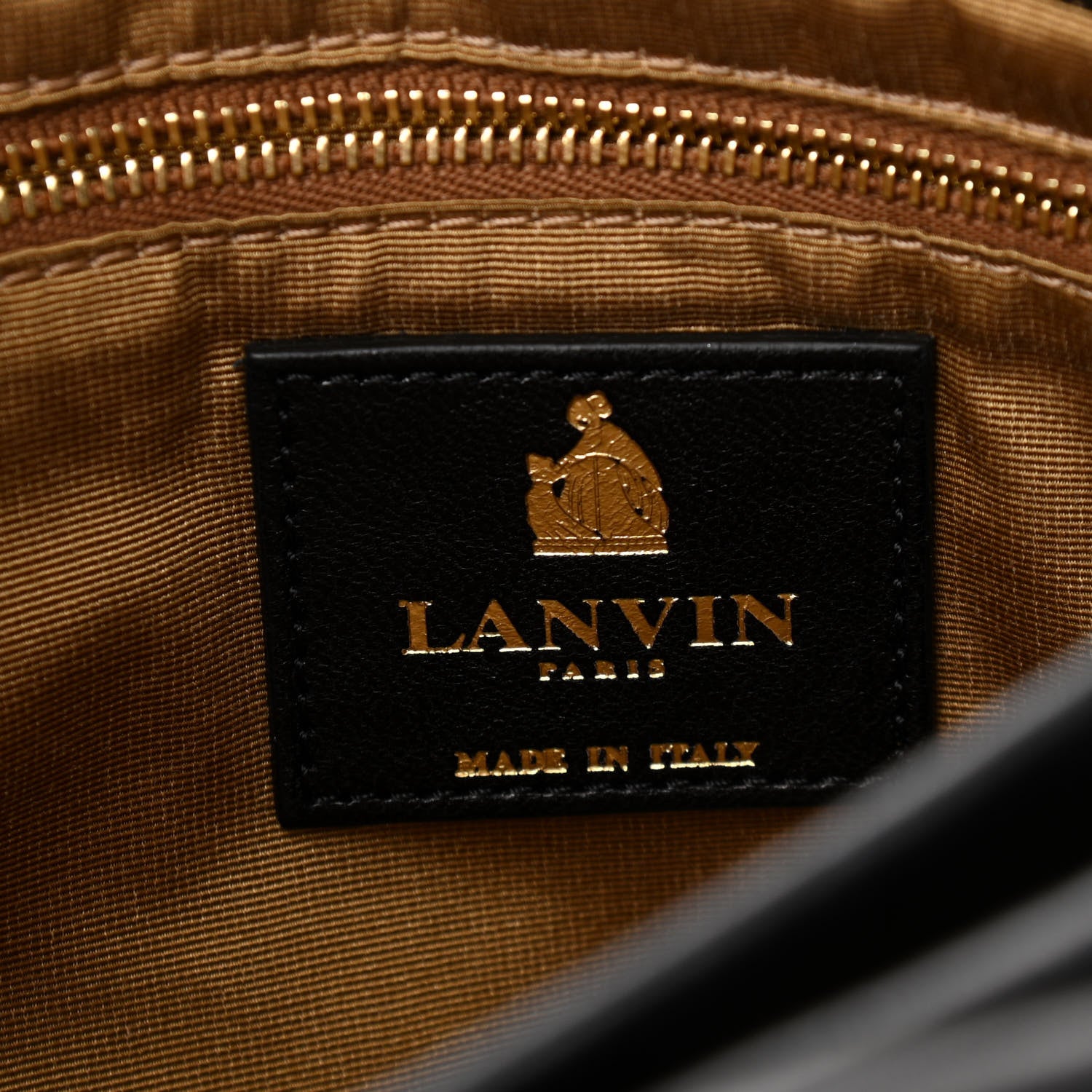 Lanvin Lambskin Quilted Medium Sugar Flap Shoulder Bag Black 7 of 11
