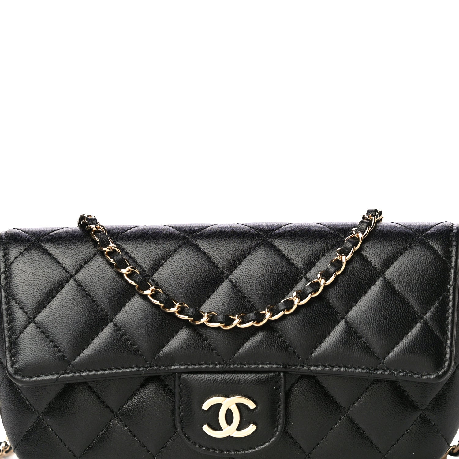 Chanel Lambskin Quilted Glasses Case With Chain Black 8 of 11
