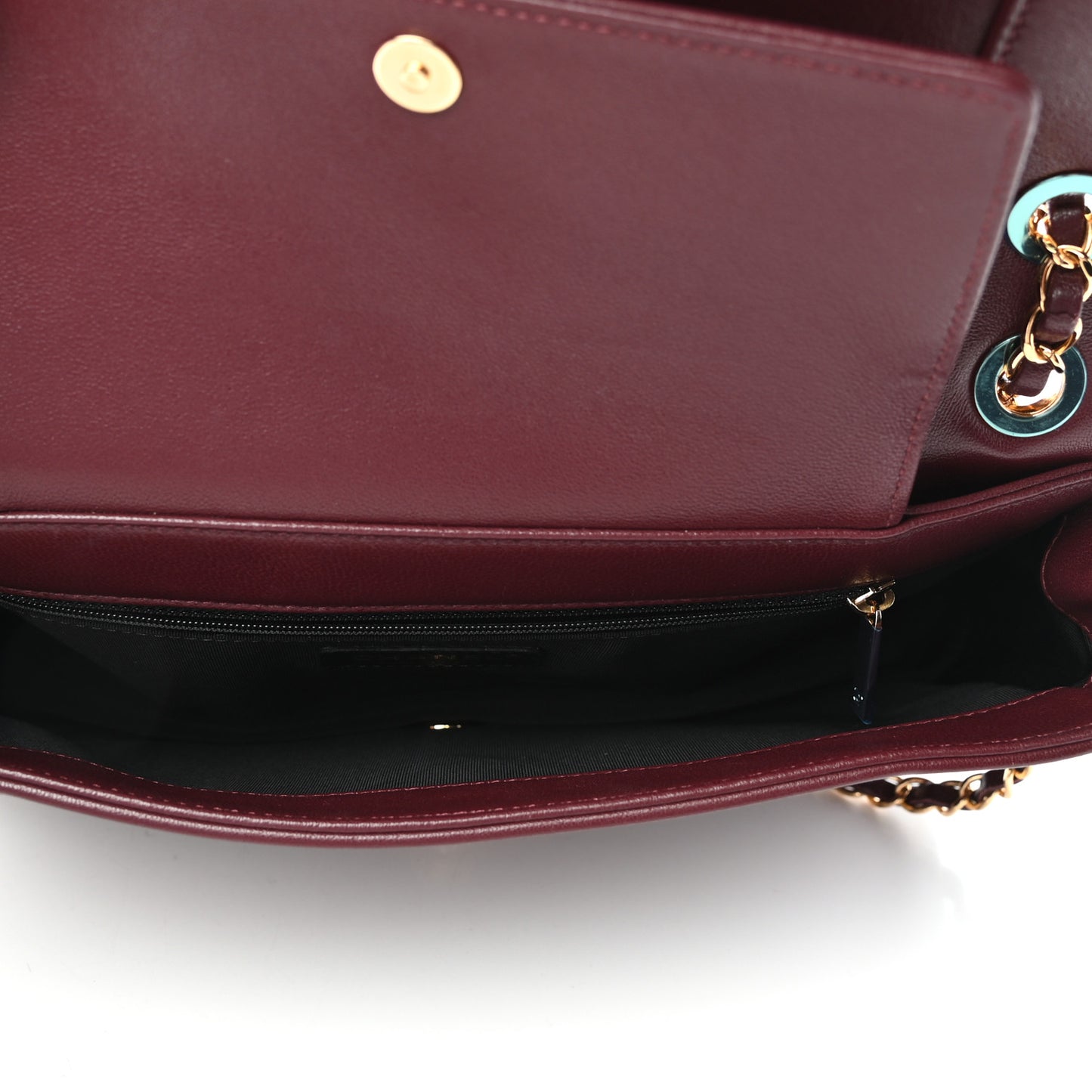 Sheepskin Quilted Vintage Mademoiselle Flap Dark Red