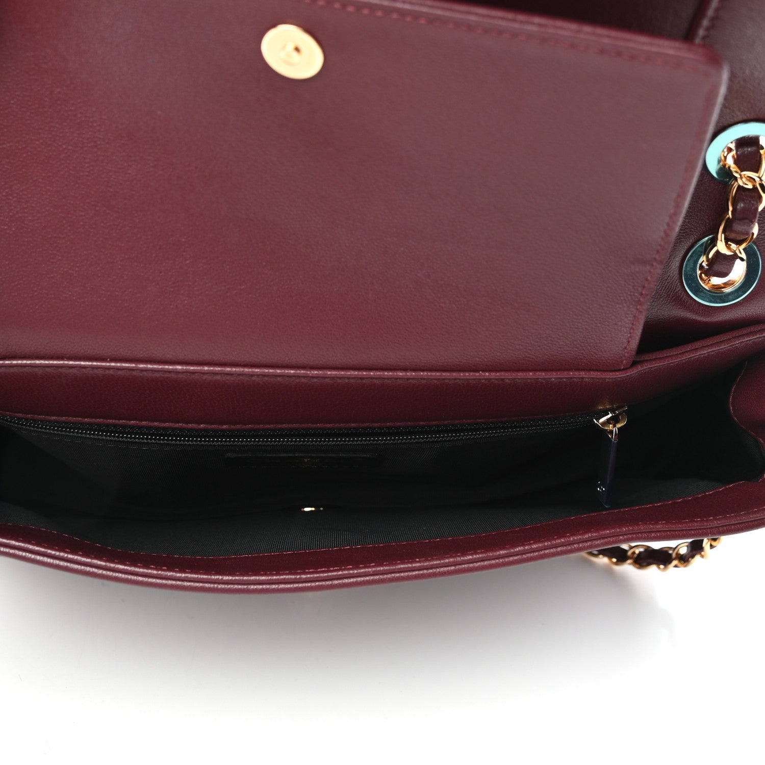 Chanel Sheepskin Quilted Vintage Mademoiselle Flap Dark Red 5 of 11