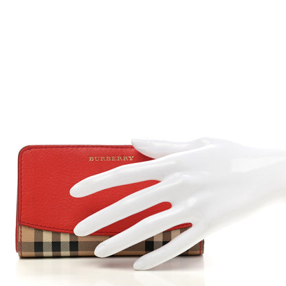 Burberry Calfskin Horseferry Check Medium Marston Zip Around Wallet Parade Red 2 of 12