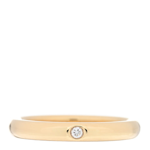18K Yellow Gold Diamond 3mm Elsa Peretti Band Ring 50 5.5
