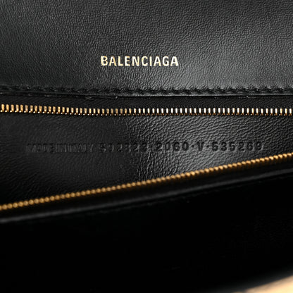 Balenciaga Smooth Calfskin Leopard Print Medium Hourglass Top Handle Bag Beige 7 of 17