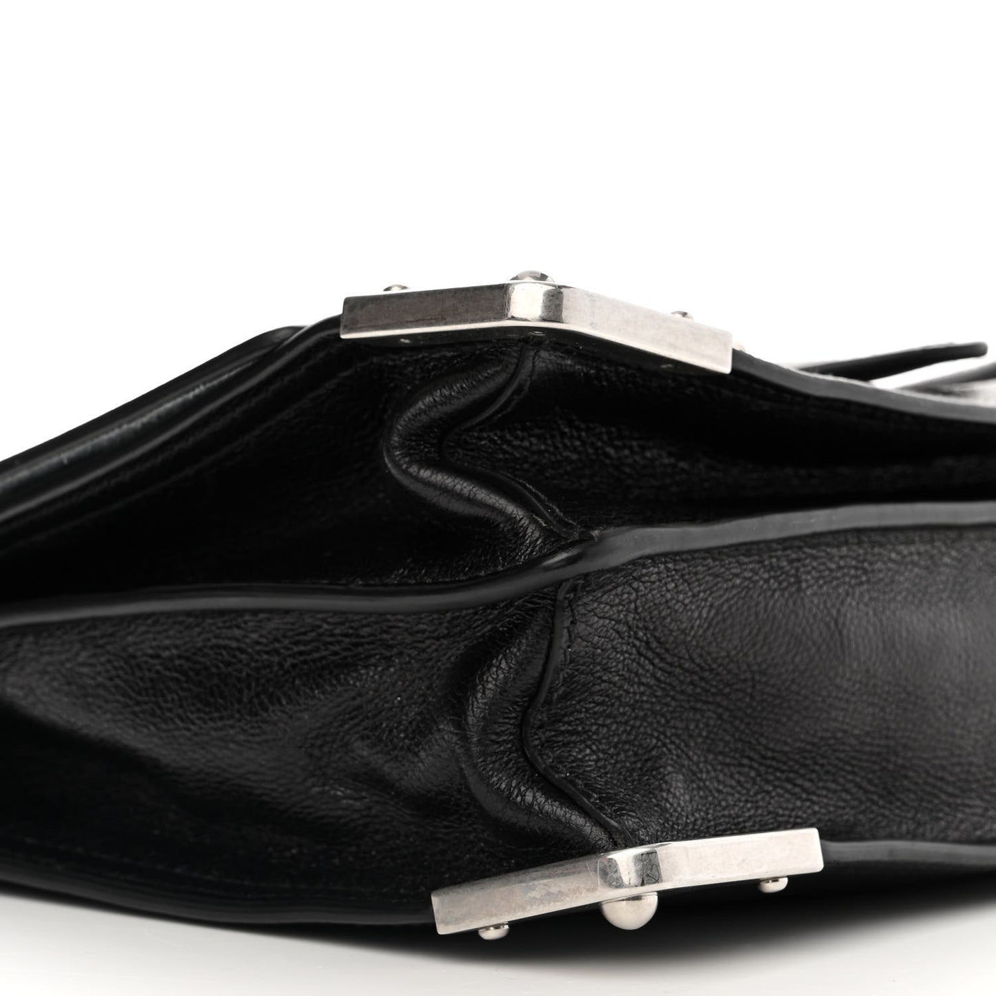 Glace Calfskin Large Soft Cahier Bag Black