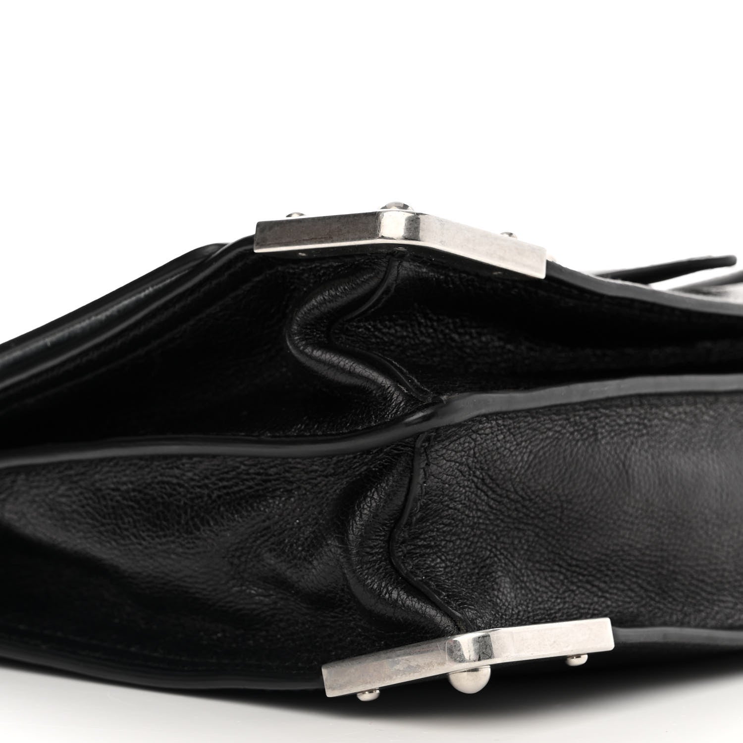 Prada Glace Calfskin Large Soft Cahier Bag Black 9 of 10
