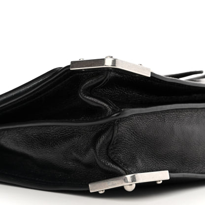 Prada Glace Calfskin Large Soft Cahier Bag Black 9 of 10