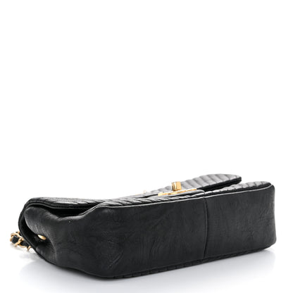 Chanel Calfskin Surpique Chevron Small Flap Black 4 of 10