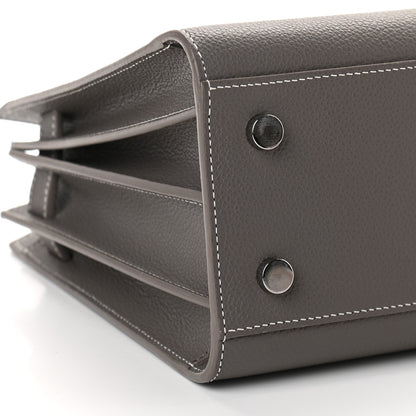 Saint Laurent Grained Calfskin Topstich Baby Sac De Jour Grey 9 of 10