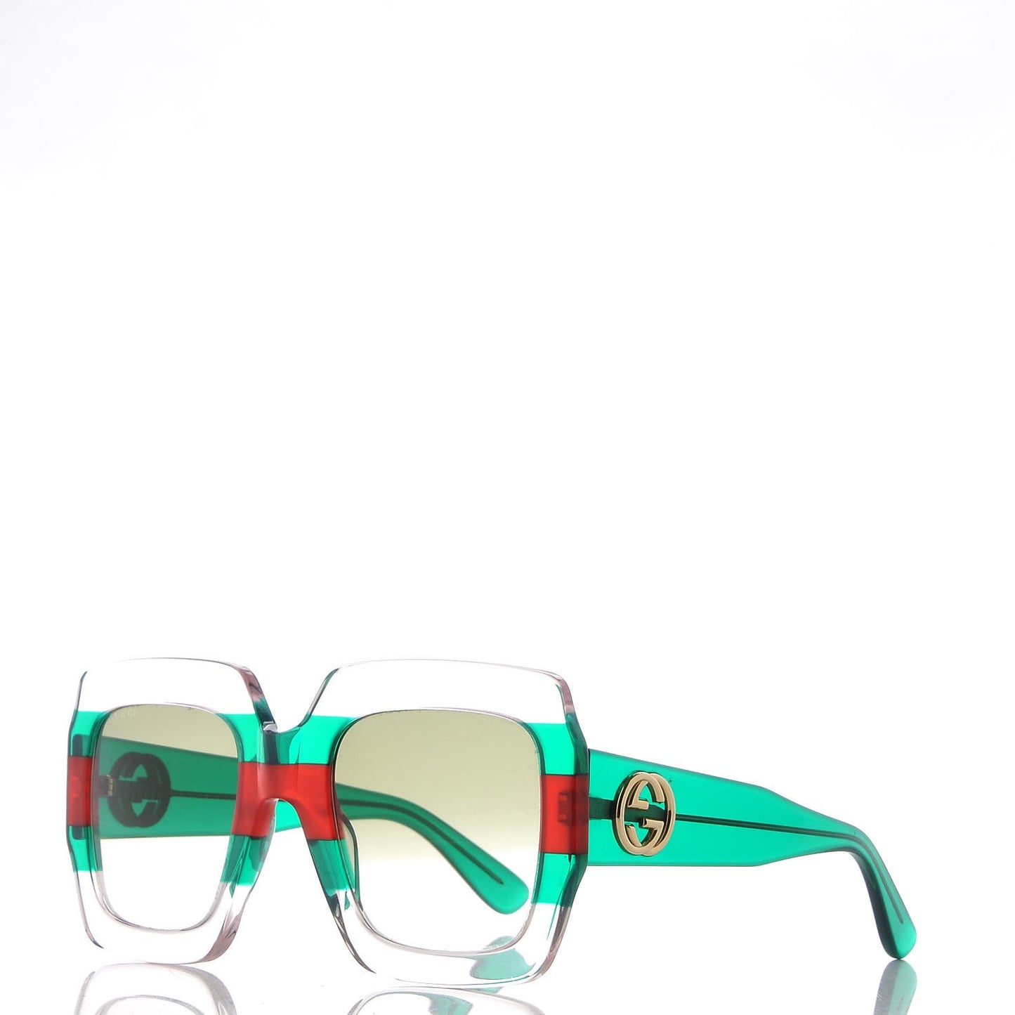 Square Web Frame GG0178S Sunglasses Green Red