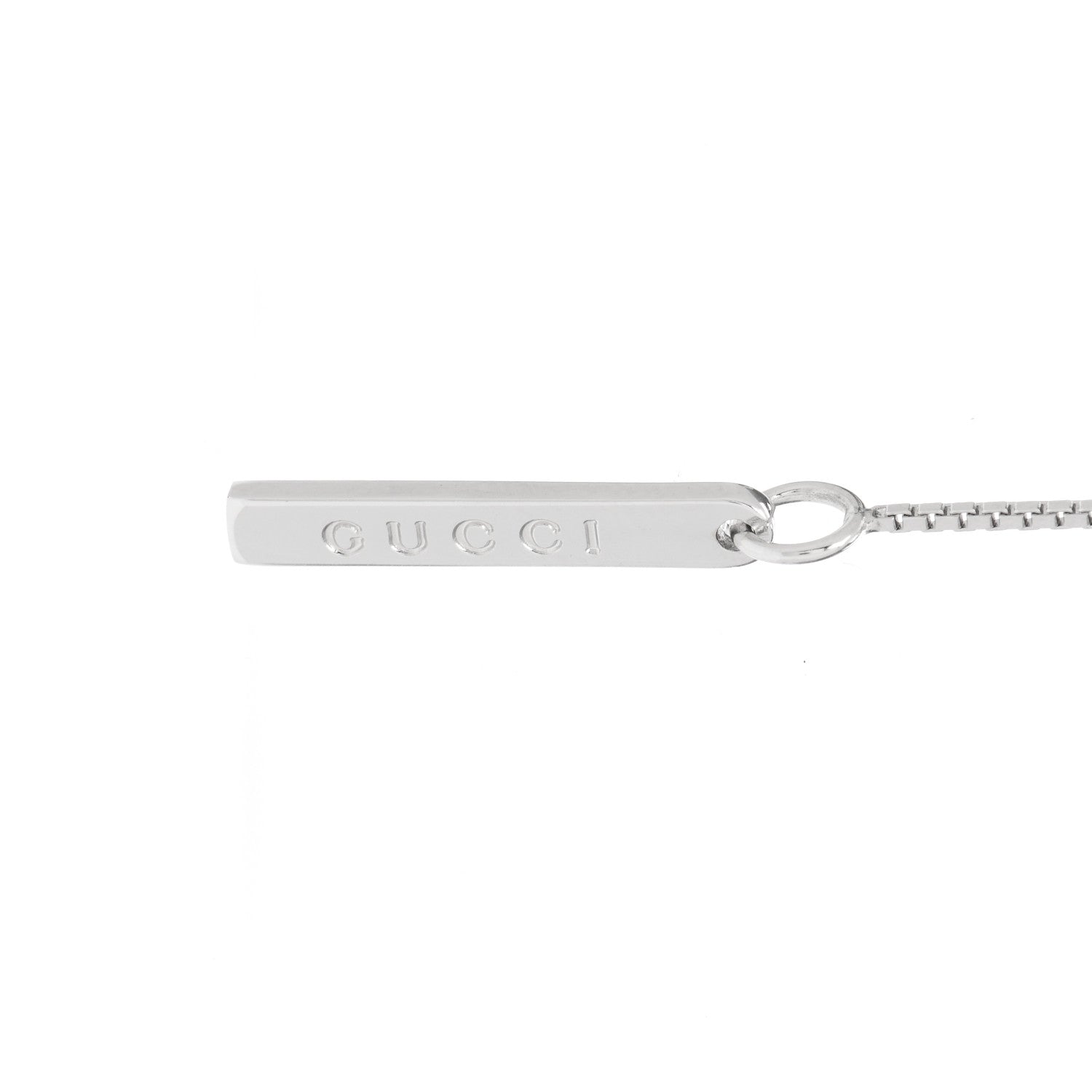 Gucci 18K White Gold 20mm Lariat Necklace 4 of 5