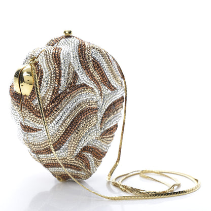 Judith Leiber Swarovski Crystal Lion King Minaudiere Clutch Silver Multicolor 4 of 15