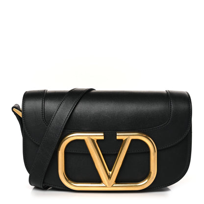 Valentino Garavani Smooth Calfskin Supervee Shoulder Bag Black 1 of 8