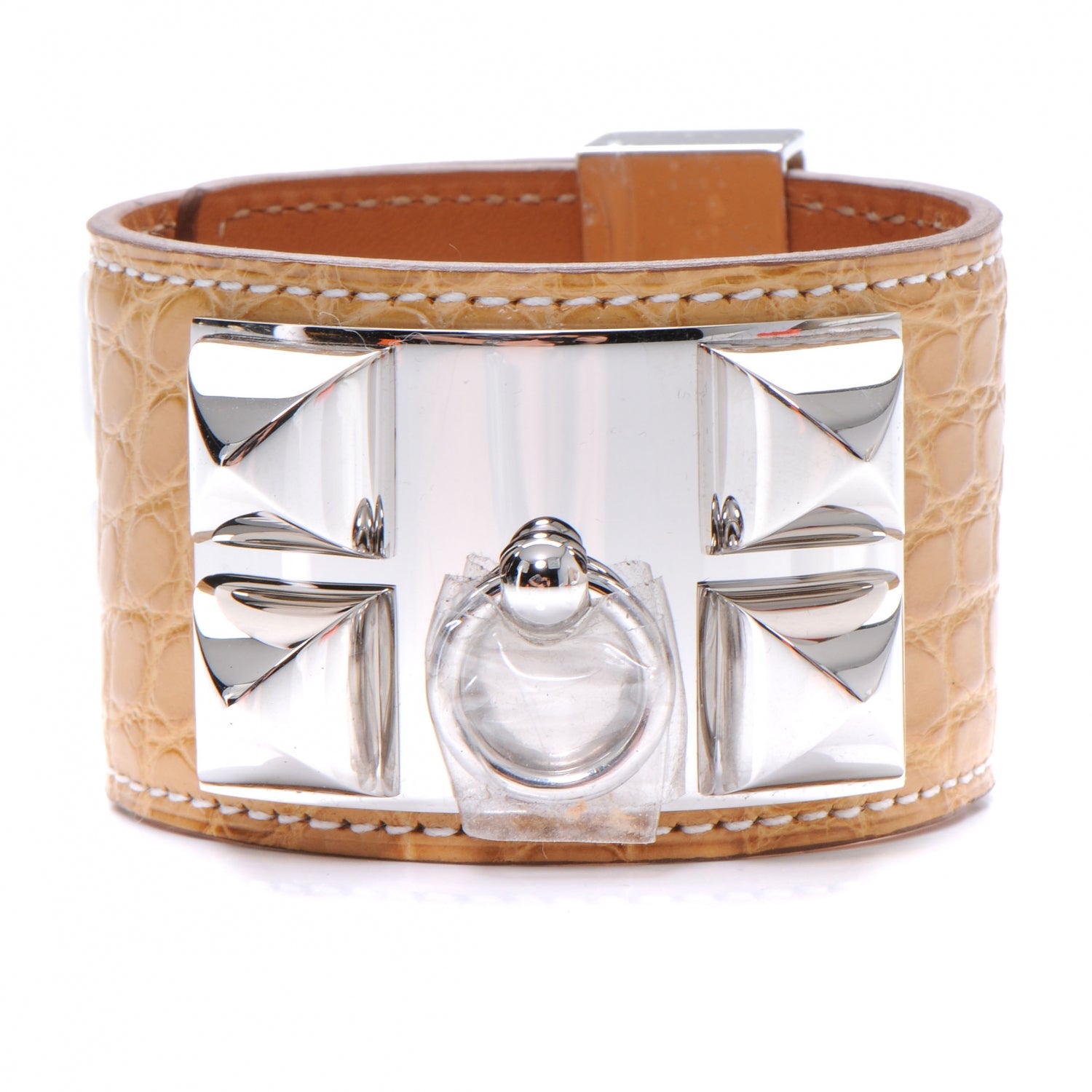 Hermes Matte Alligator Collier De Chien CDC Bracelet Maize Small 1 of 7