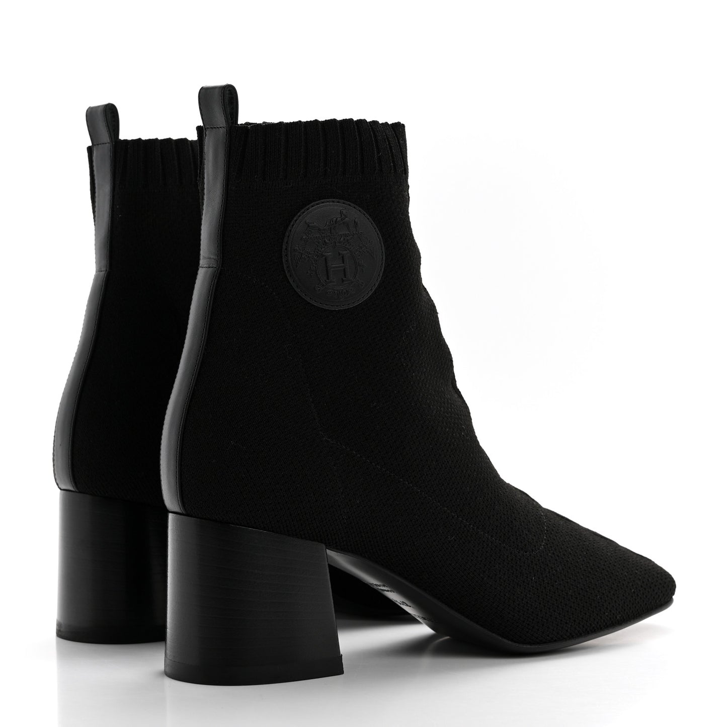 Knit Calfskin Volver 60 Ankle Boots 37.5 Black