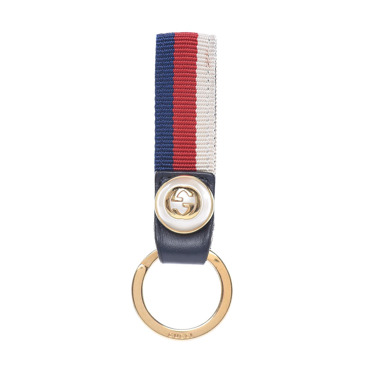 Web Nylon Pearl Key Ring Navy