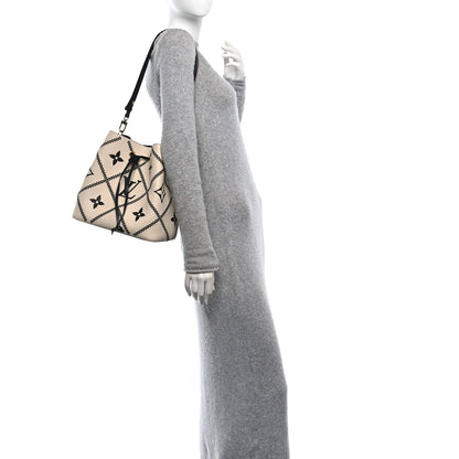 Louis Vuitton Empreinte Monogram Giant Broderies Neonoe MM Cream Black 2 of 11