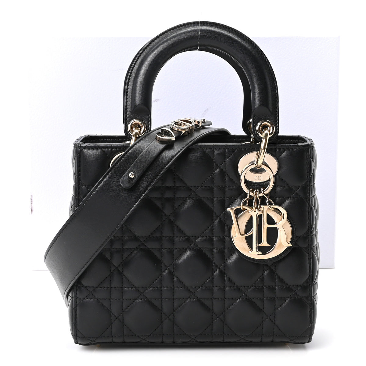 Lambskin Cannage Small My ABCDior Lady Dior Black