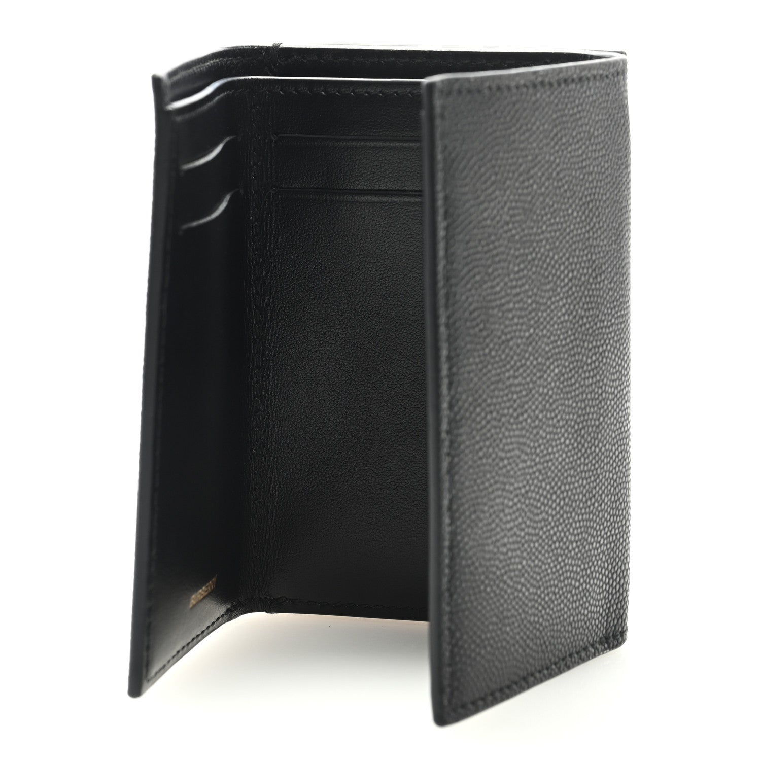 Burberry Grained Calfskin TB Compact Tri-Fold Wallet Black 5 of 6