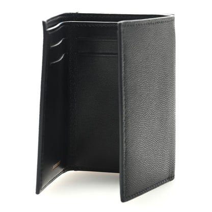 Burberry Grained Calfskin TB Compact Tri-Fold Wallet Black 5 of 6