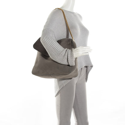 Celine Suede Gourmette Shoulder Bag Grey 2 of 7