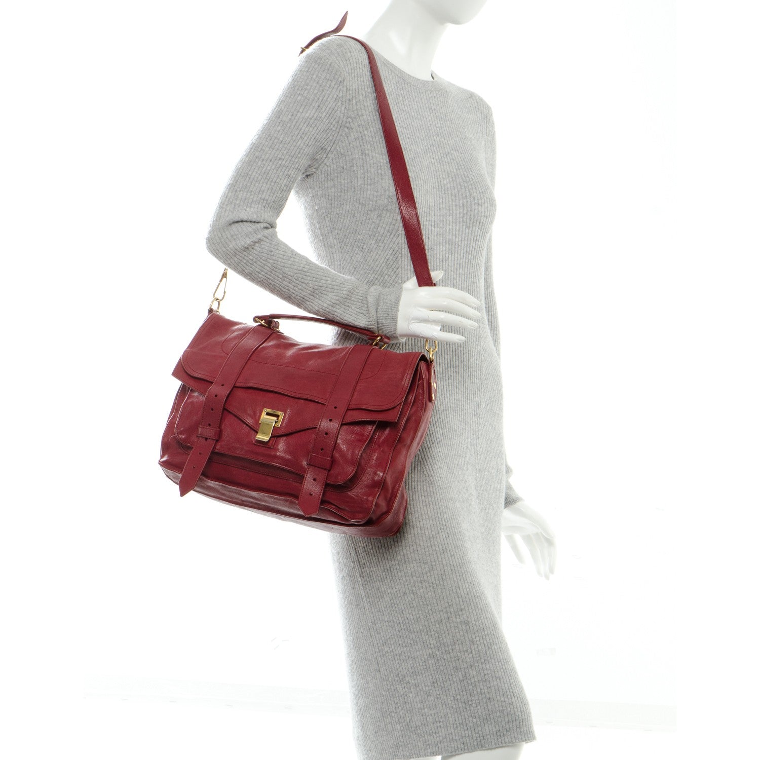 Proenza Schouler Lambskin Medium PS1 Satchel Chianti 9 of 11