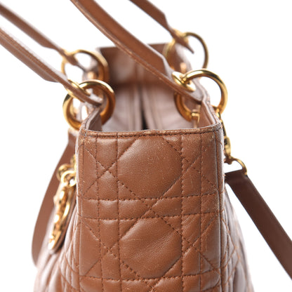 Christian Dior Lambskin Cannage Large Lady Dior Tan 15 of 33