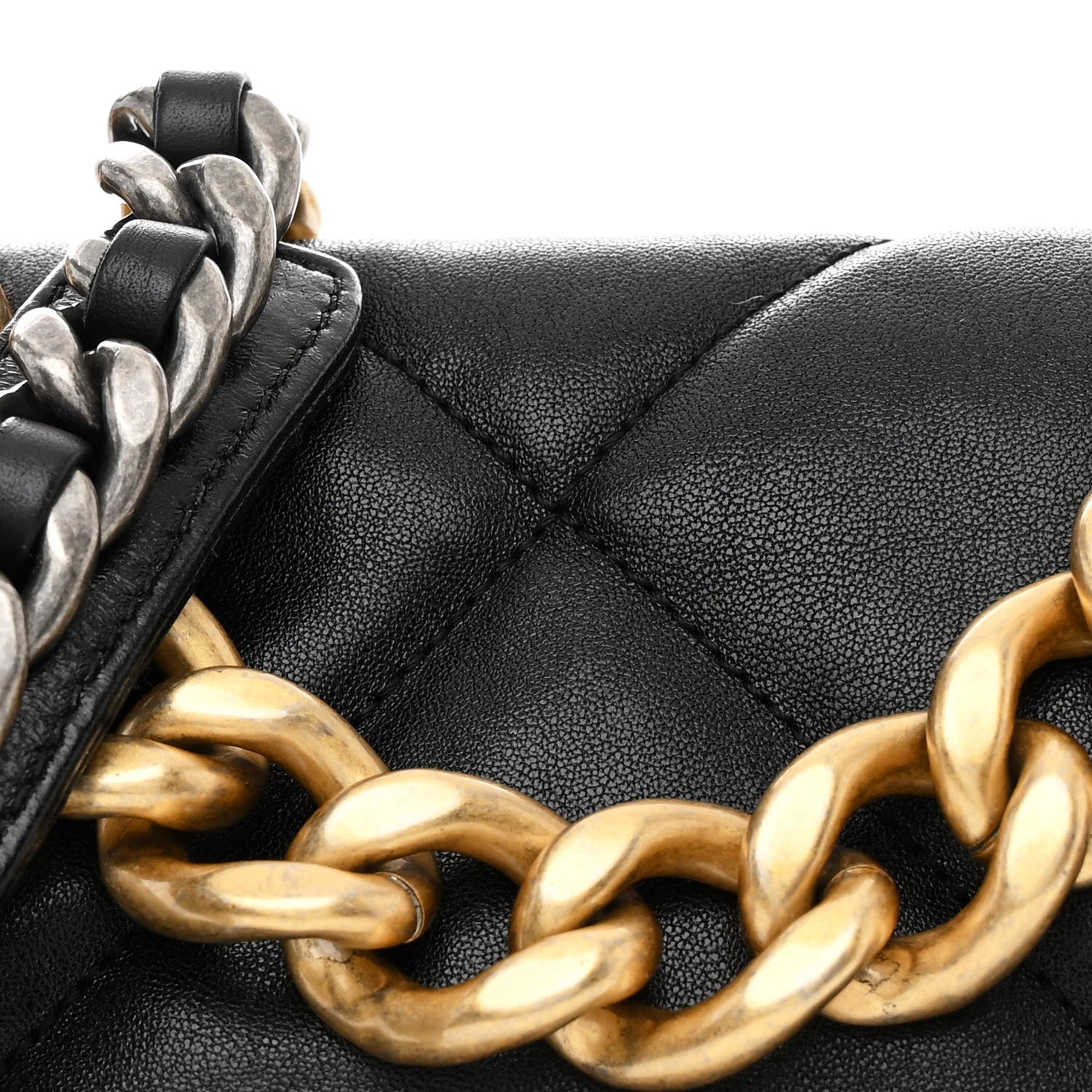 Chanel Goatskin Quilted Large Chanel 19 Flap Black 8 of 11