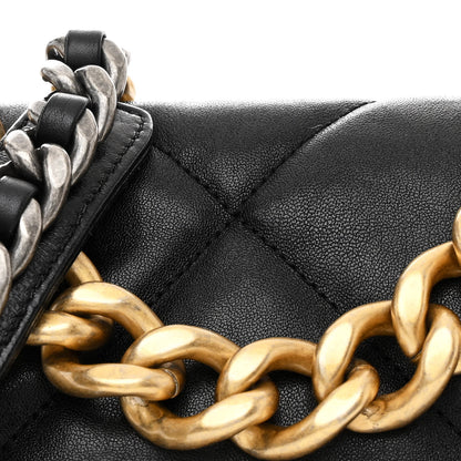 Chanel Goatskin Quilted Large Chanel 19 Flap Black 8 of 11