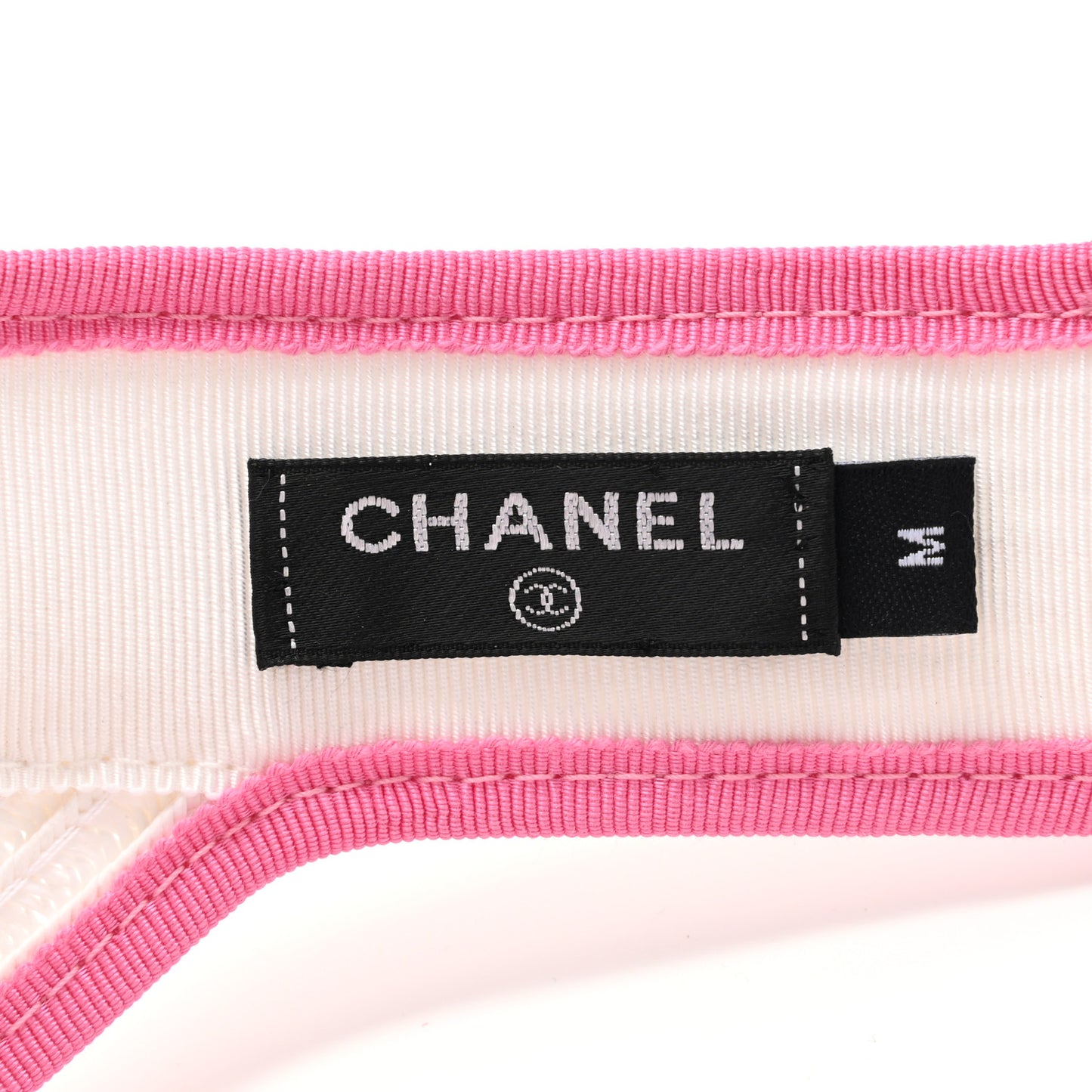 Straw Grosgrain Visor M White Pink