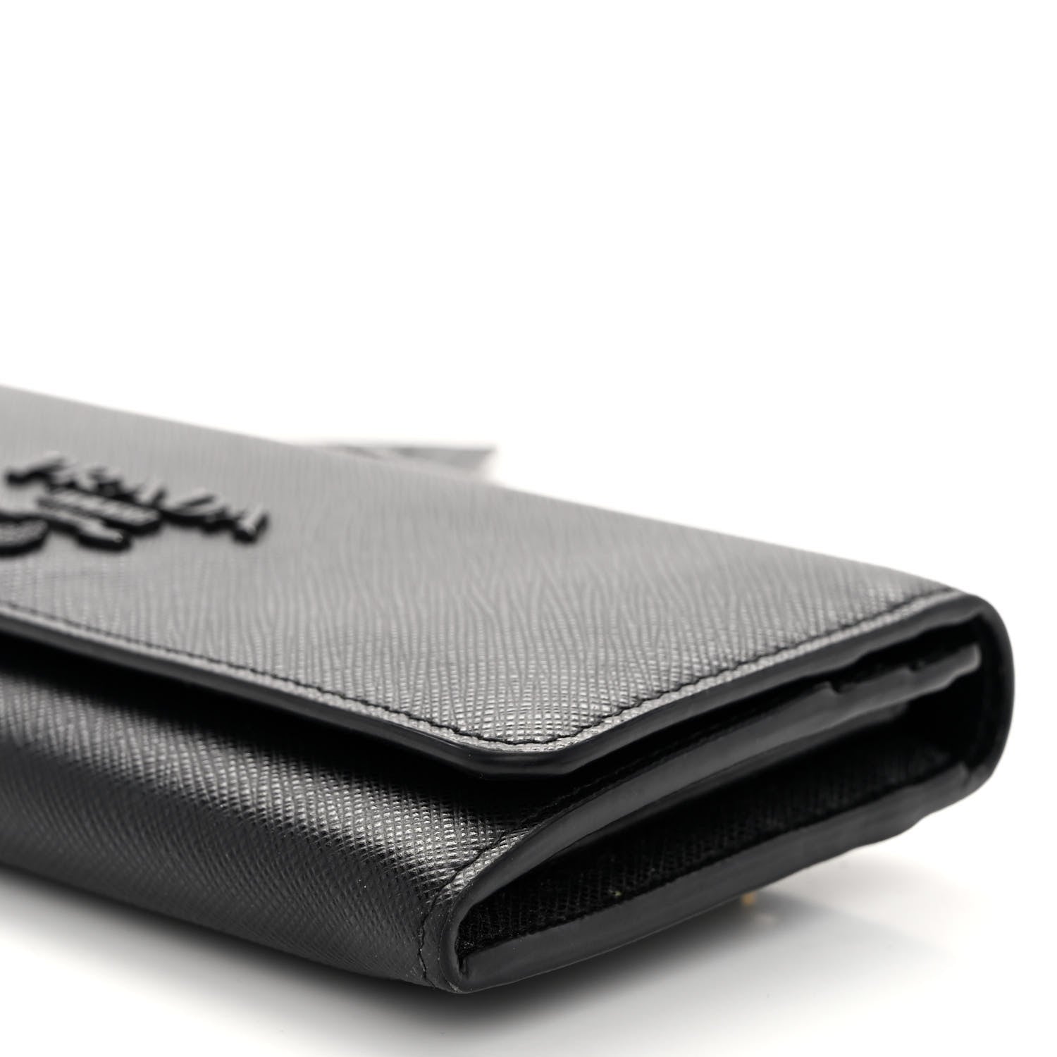 Prada Saffiano Metal Continental Flap Wallet Black 9 of 9