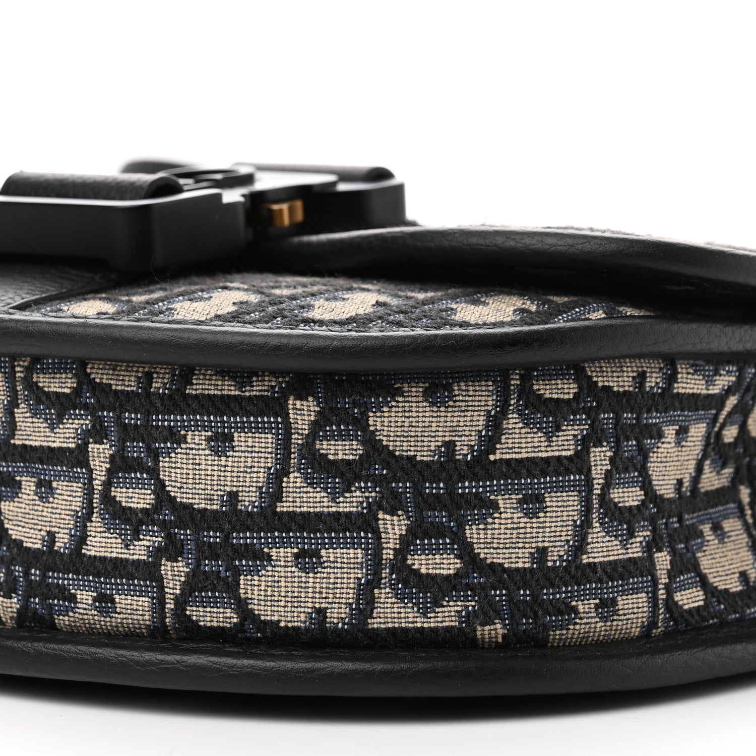 Christian Dior Oblique Grained Calfskin Mini Gallop Bag With Strap Black Beige 9 of 9