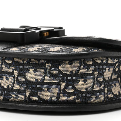 Christian Dior Oblique Grained Calfskin Mini Gallop Bag With Strap Black Beige 9 of 9