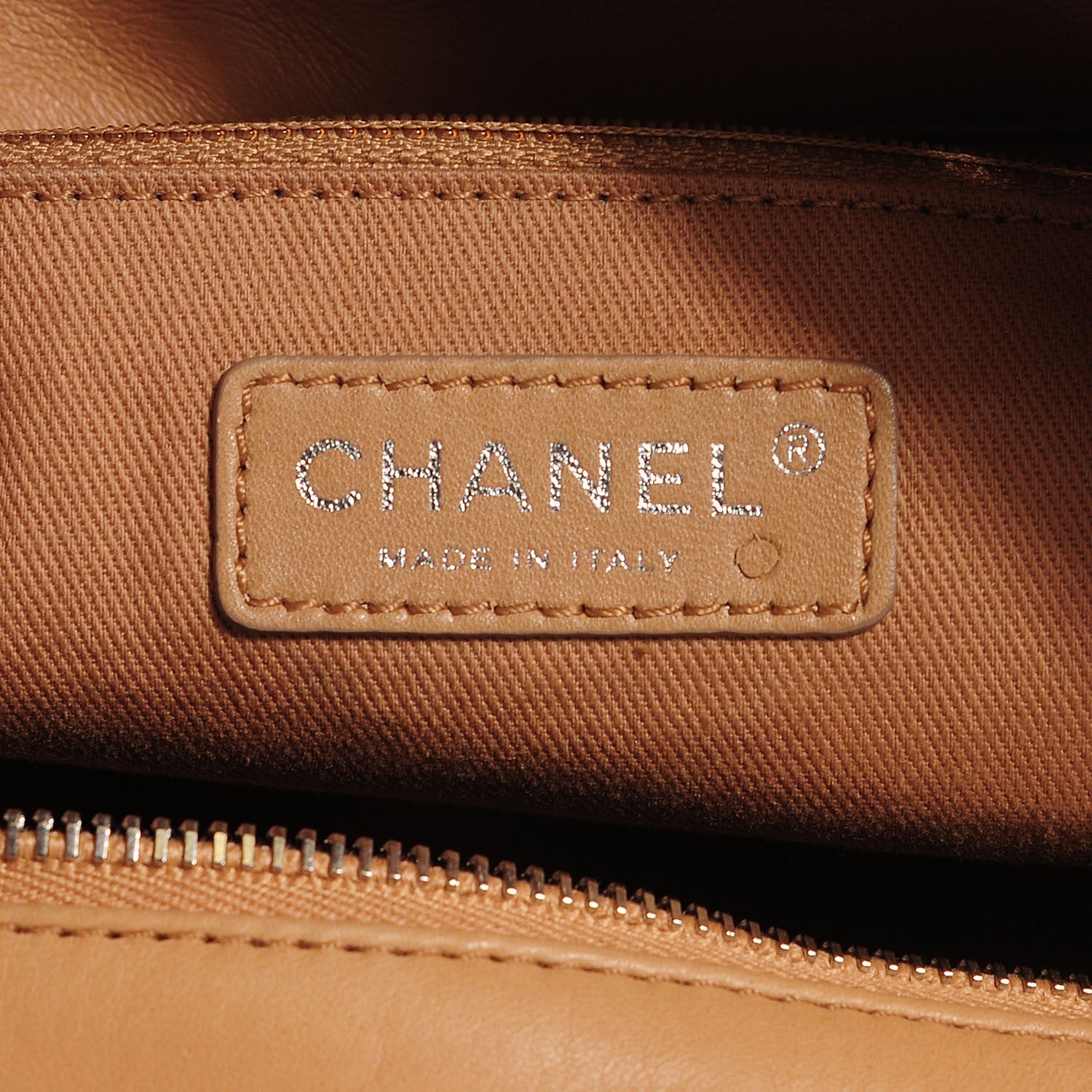 Chanel Calfskin Quilted VIP Tote Beige Black 6 of 7