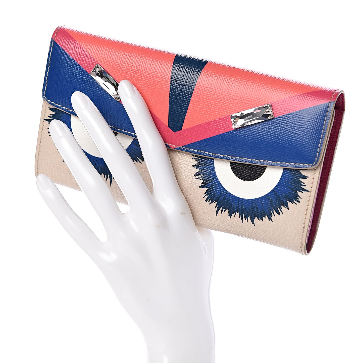 Vitello Elite Crystal Eye Monster Simply Continental Wallet Bellini Multicolor