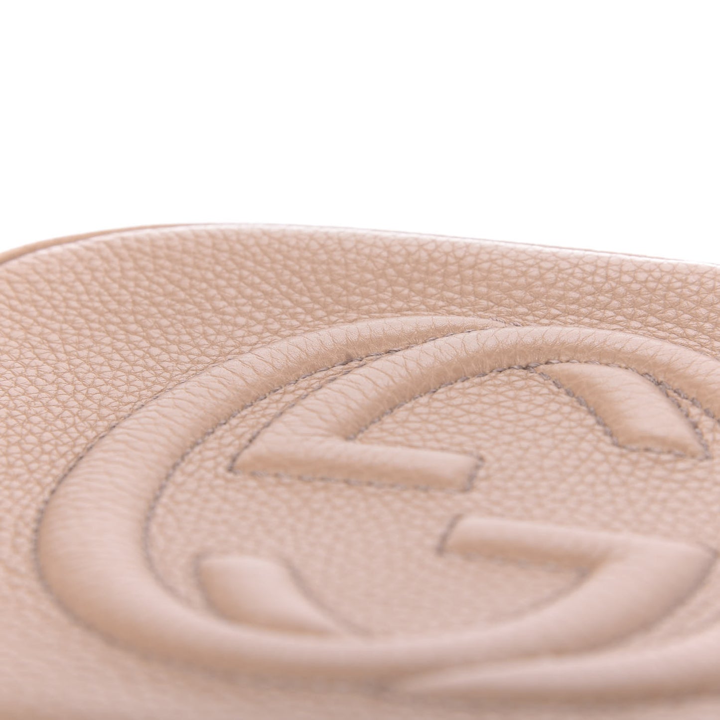 Pebbled Calfskin Small Soho Disco Bag Camelia