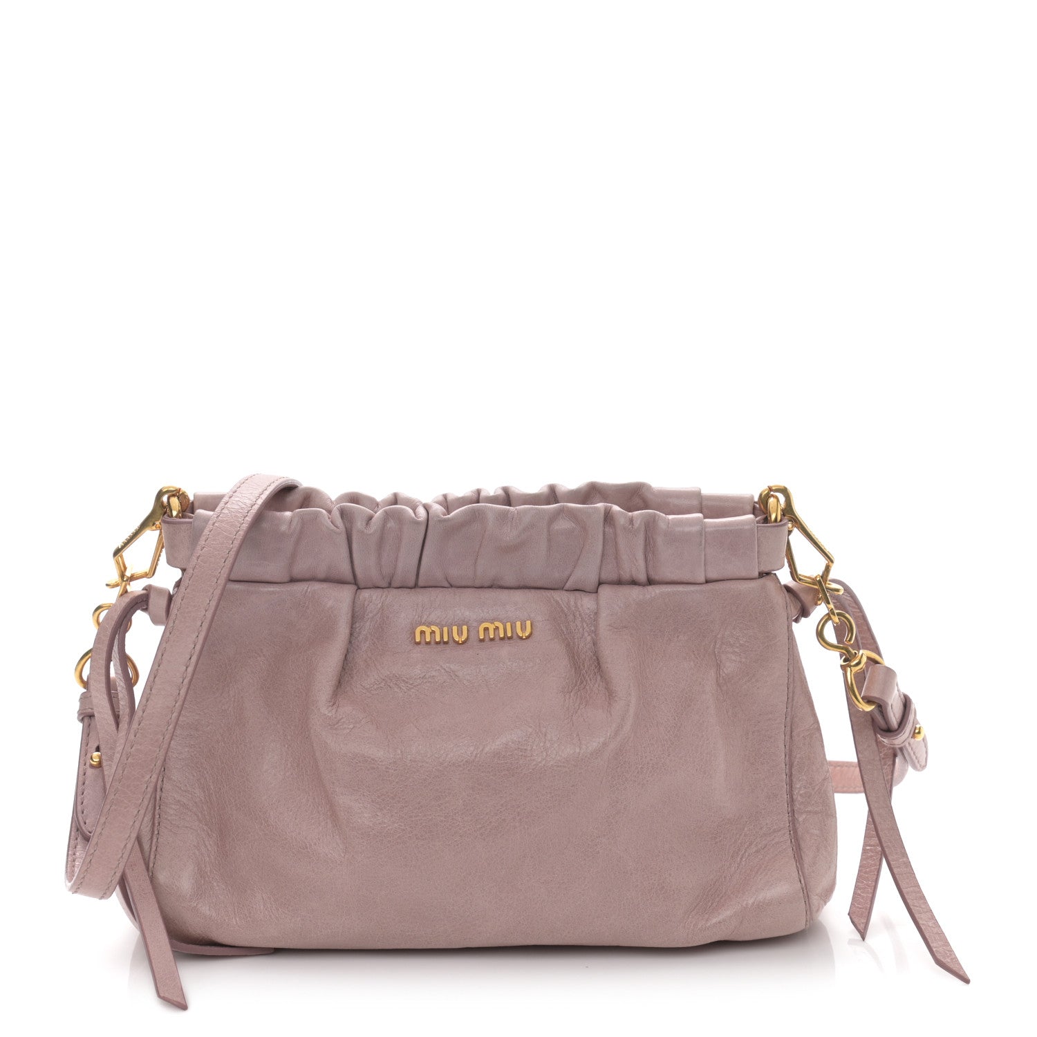 Miu Miu Vitello Shine Crossbody Clutch Mughetto 1 of 10