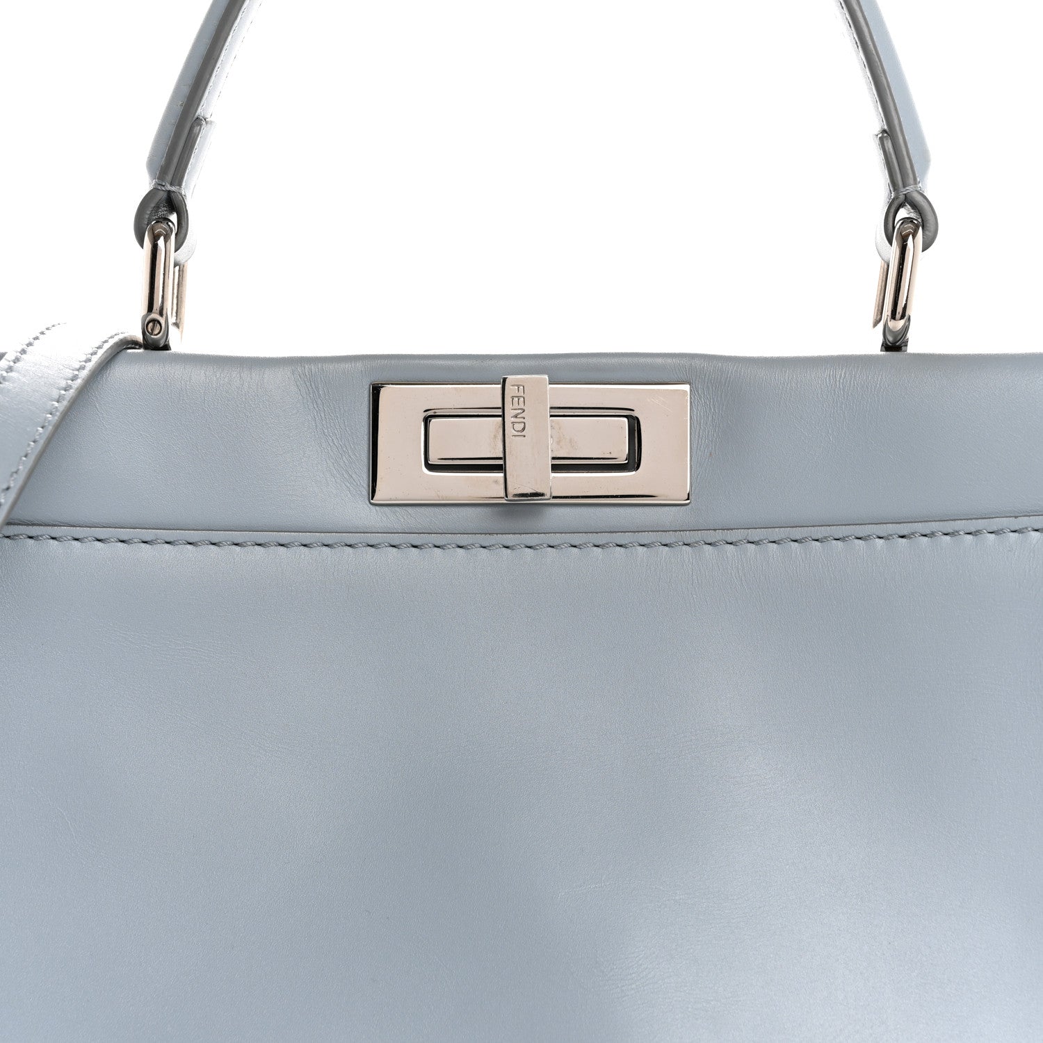 Fendi Vitello Morgan Shiny Nappa Medium Peekaboo Iconic Satchel Polvere Sunflower 9 of 15