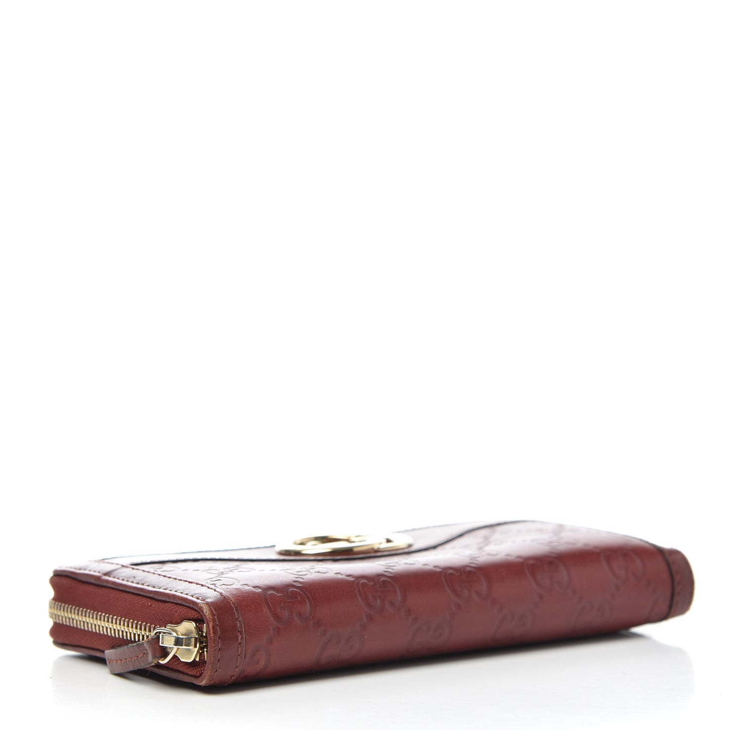 Guccissima Sukey Zip Around Wallet Red
