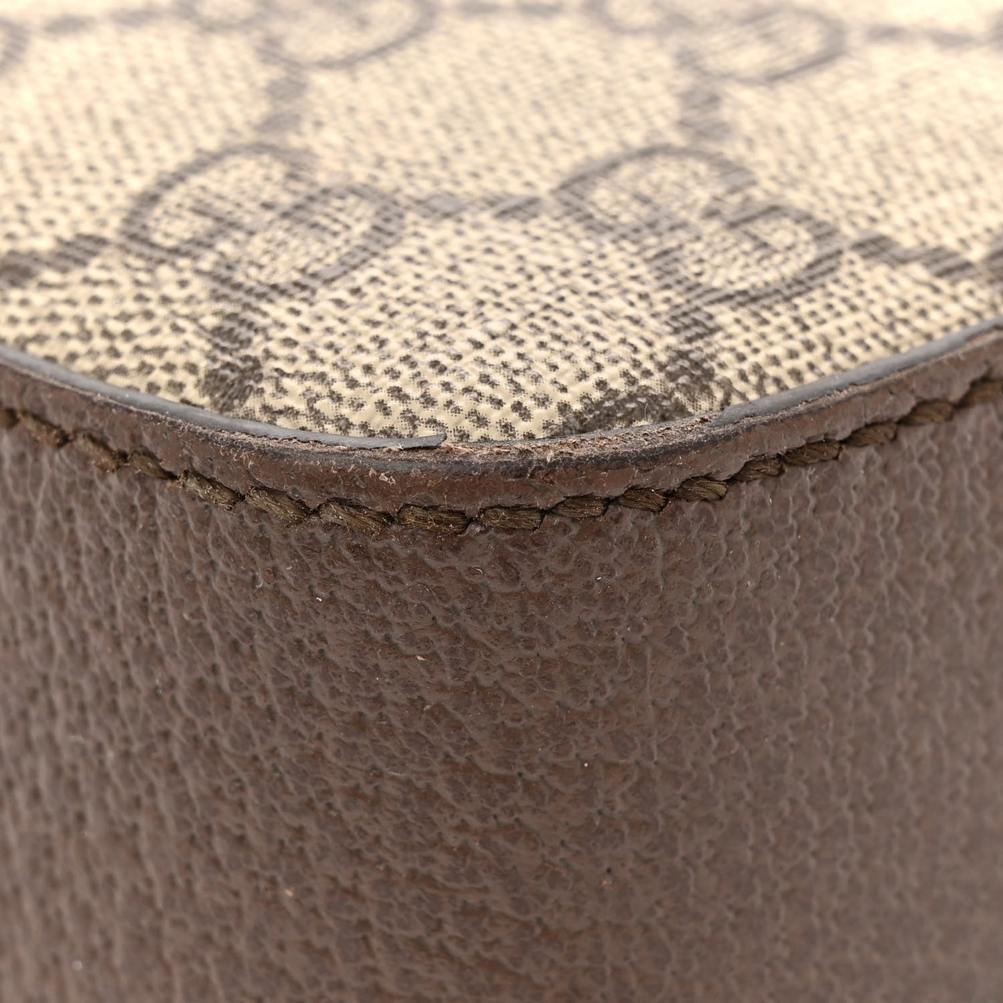GG Supreme Monogram Textured Dollar Calfskin Web Ophidia Wristlet Shoulder Bag Beige Ebony New Acero