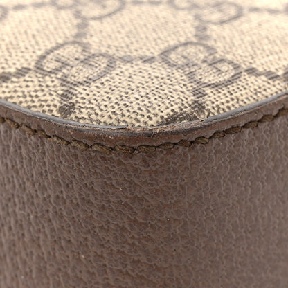Gucci GG Supreme Monogram Textured Dollar Calfskin Web Ophidia Wristlet Shoulder Bag Beige Ebony New Acero 15 of 16