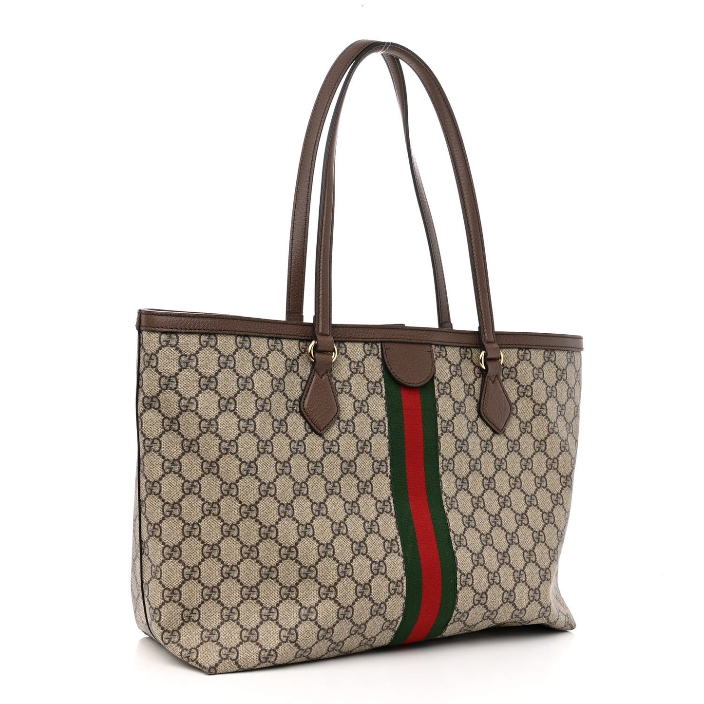 GG Supreme Monogram Medium Ophidia Shopping Tote Brown