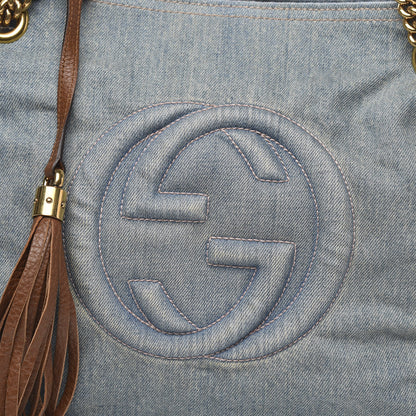 Gucci Denim Medium Soho Chain Shoulder Bag Blue 11 of 11