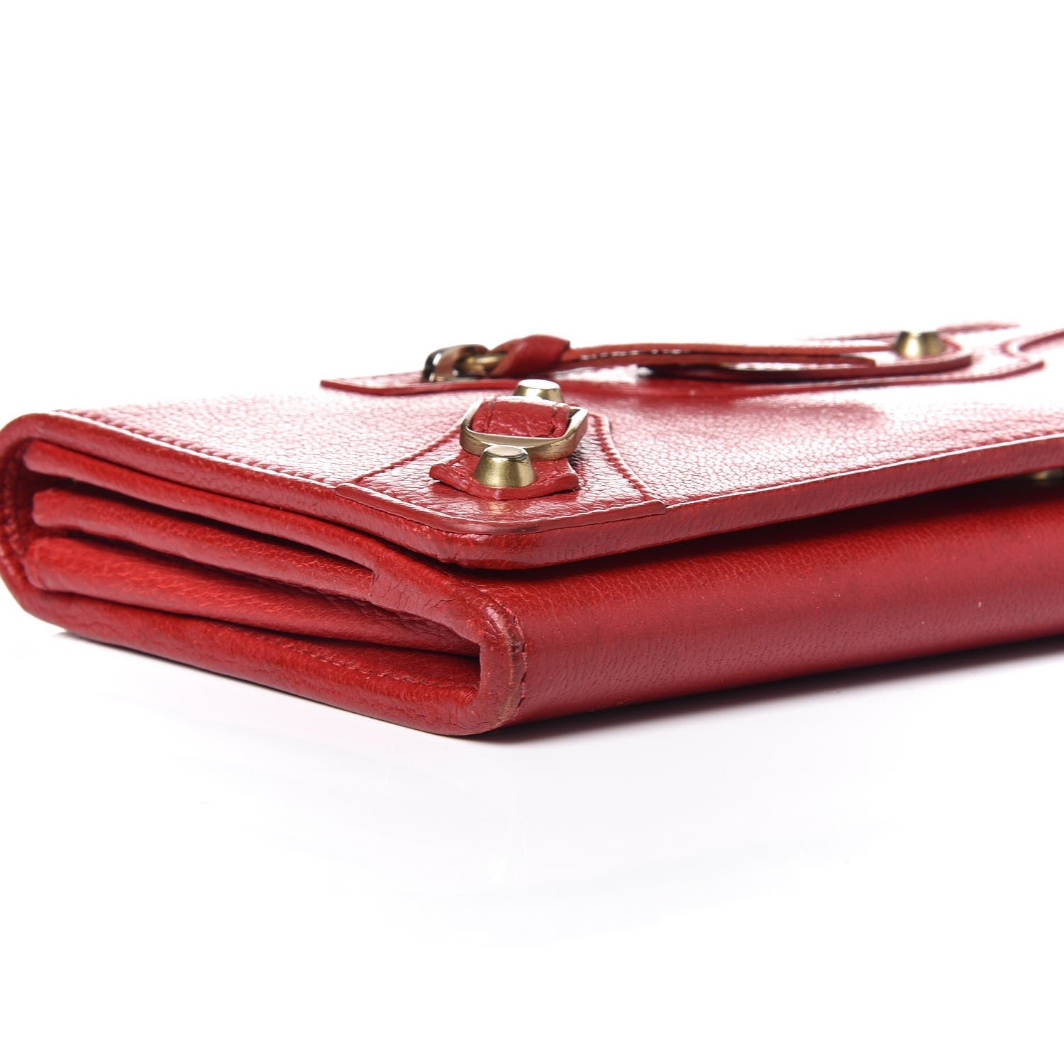 Balenciaga Agneau Classic Hardware Money Wallet Red 8 of 16
