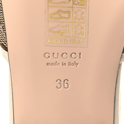 Gucci Monogram Matelasse Diagonal GG Marmont Flat Slide Sandals 36 Beige Ebony Mystic White 7 of 9