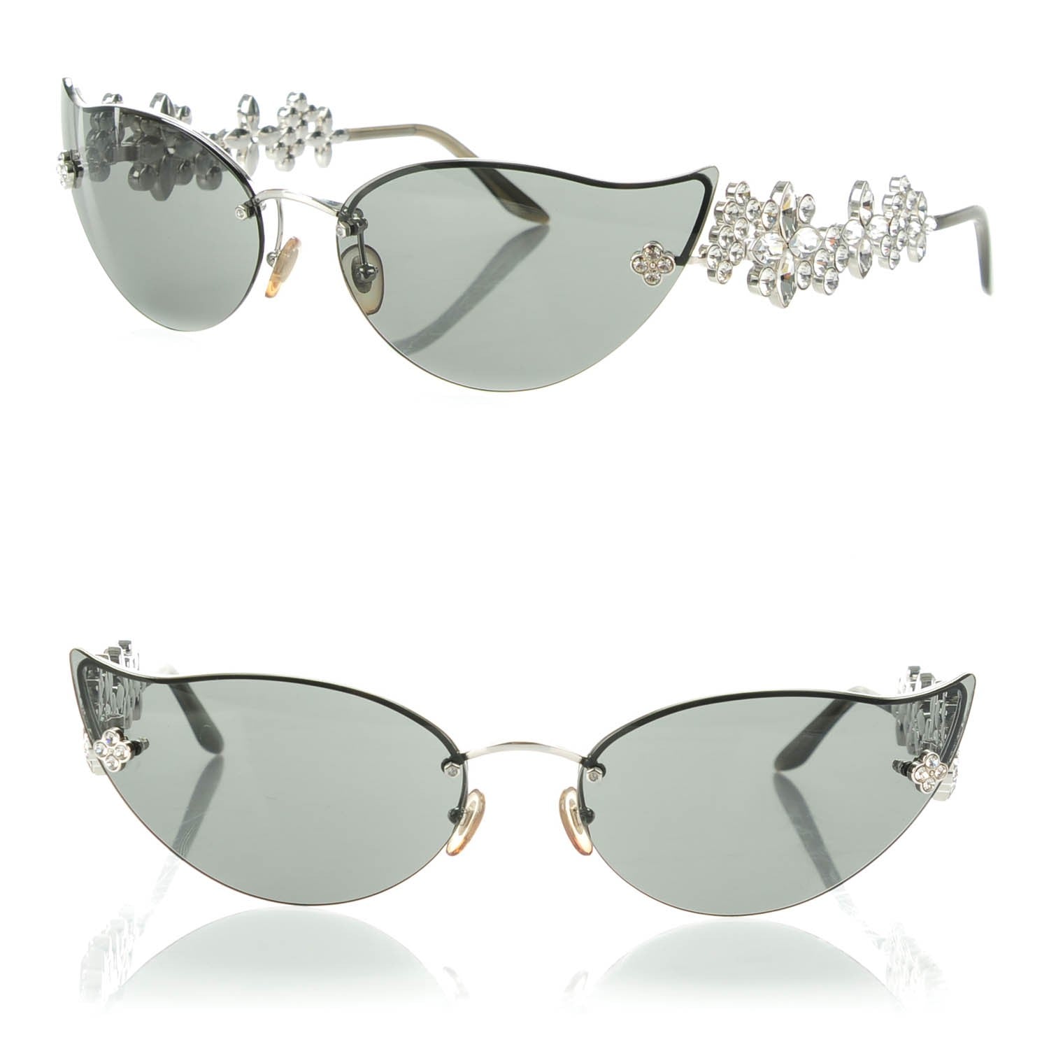Louis Vuitton Swarovski Crystal Fleur Cat Eyes Sunglasses 75BR6 1 of 5