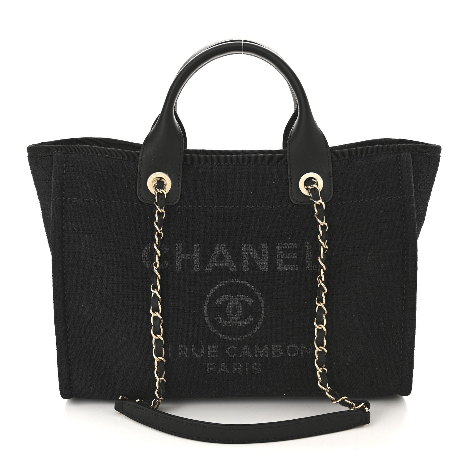 Chanel Mixed Fibers Small Deauville Tote Black 1 of 11