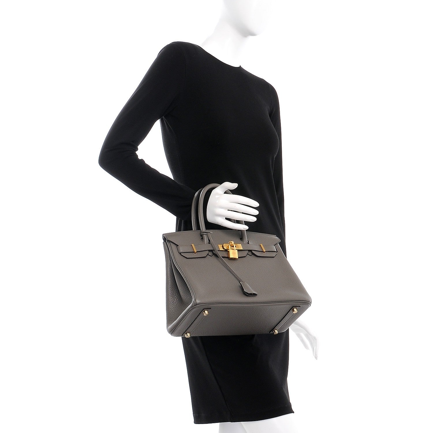 Hermes Taurillon Clemence Birkin 30 Etain 2 of 37