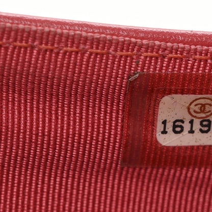 Chanel Patent Quilted Zip Pocket Wallet Coral 8 of 11