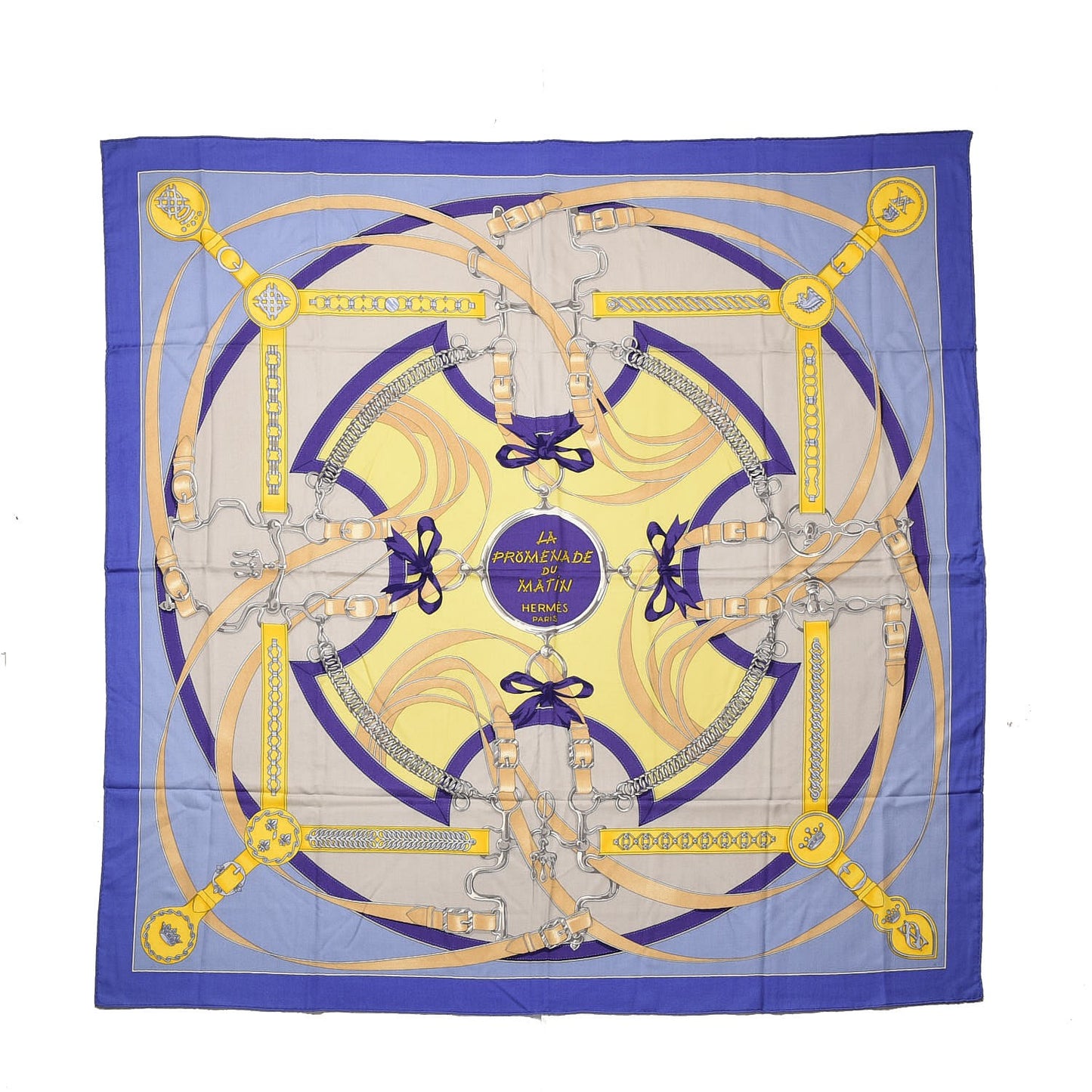 Cashmere Silk La Promenade Du Matin Shawl 140 Lavande Ciel Jaune